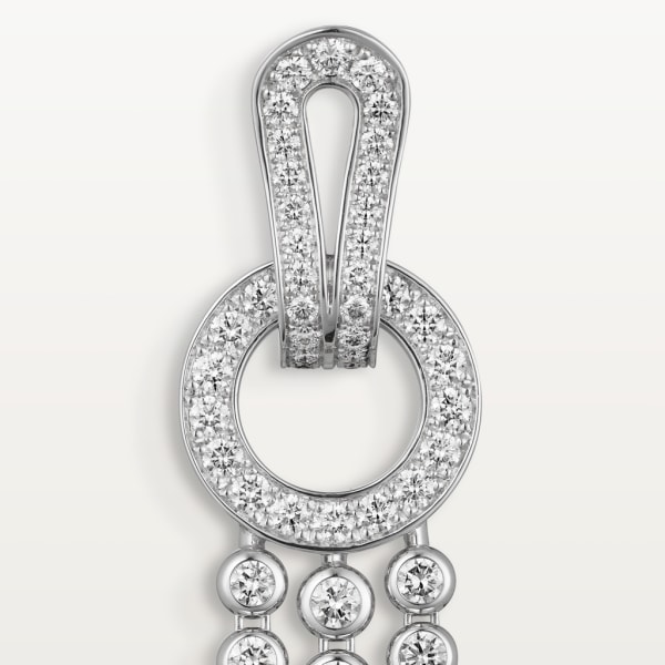 Agrafe earrings White gold, diamonds