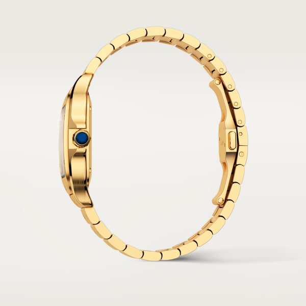 Santos de Cartier腕表 中号表款，自动机芯，18K黄金，可替换式金属表链与皮表带