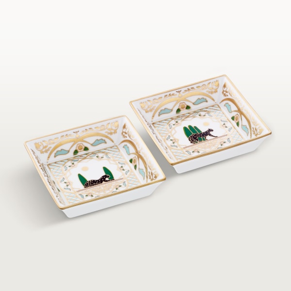 Set of two Panthère de Cartier trinket trays, small model Porcelain