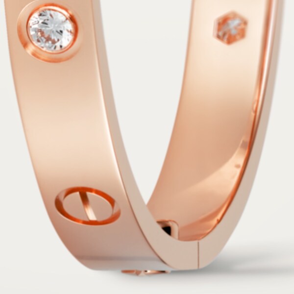 Love bracelet, 4 diamonds Rose gold, diamonds