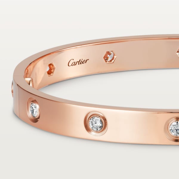 Love bracelet, 10 diamonds Rose gold, diamonds