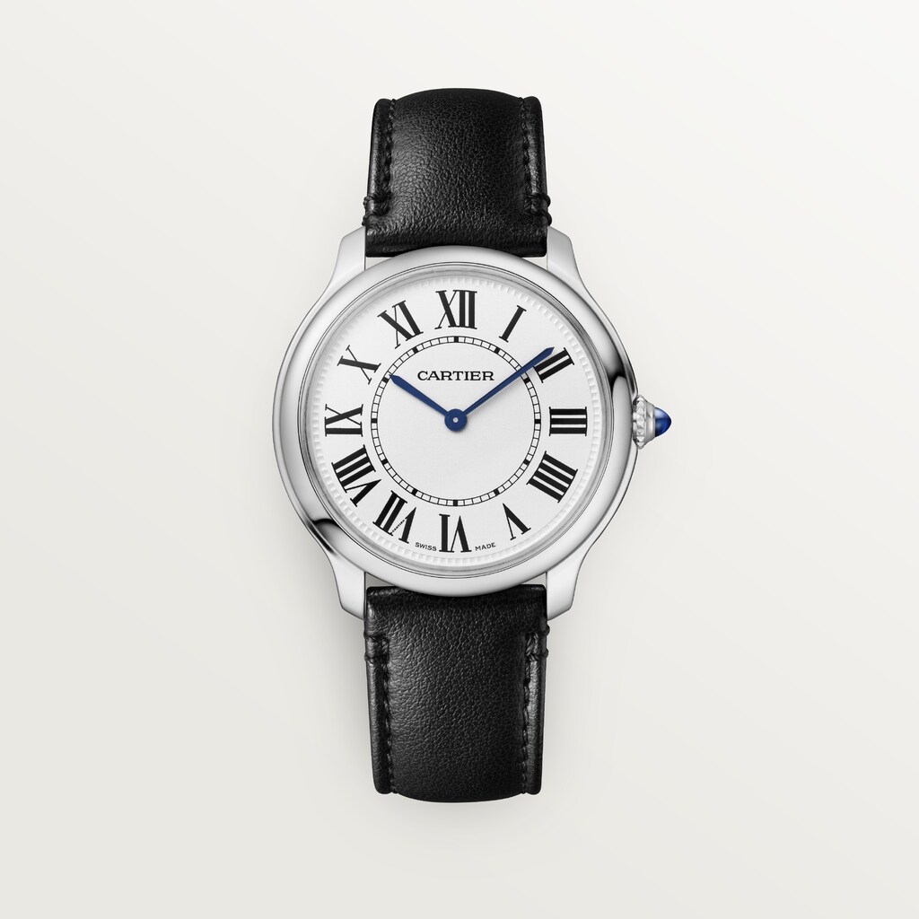 Ronde Must de Cartier watch36 mm, quartz movement, steel, strap made without animal materials