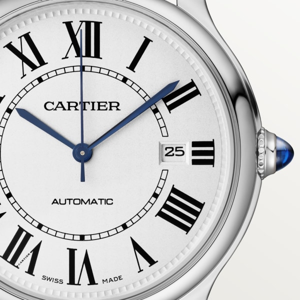 Ronde Must de Cartier系列腕表 40 毫米，自动上链机械机芯，精钢，非动物性材质表带