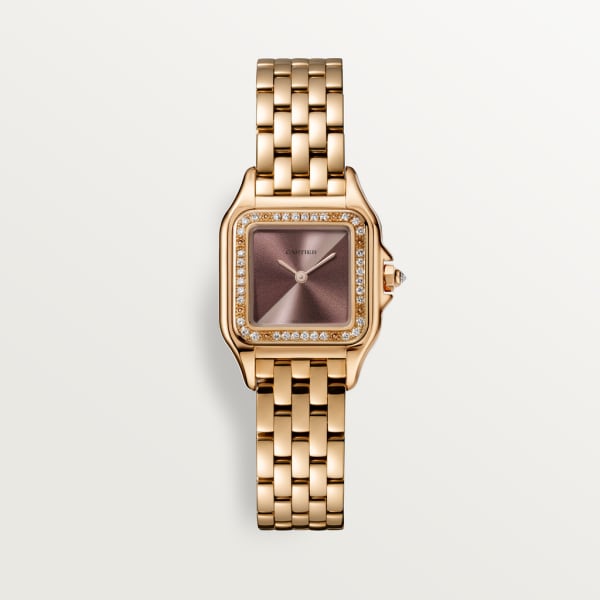 Panthère de Cartier watch Small model, quartz movement, rose gold, diamonds