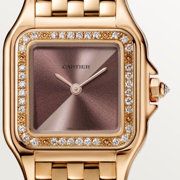 Panthère de Cartier watch Small model, quartz movement, rose gold, diamonds