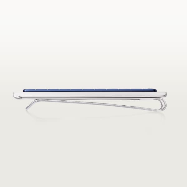 Santos de Cartier money clip Stainless steel, striated metal covered with blue PVD