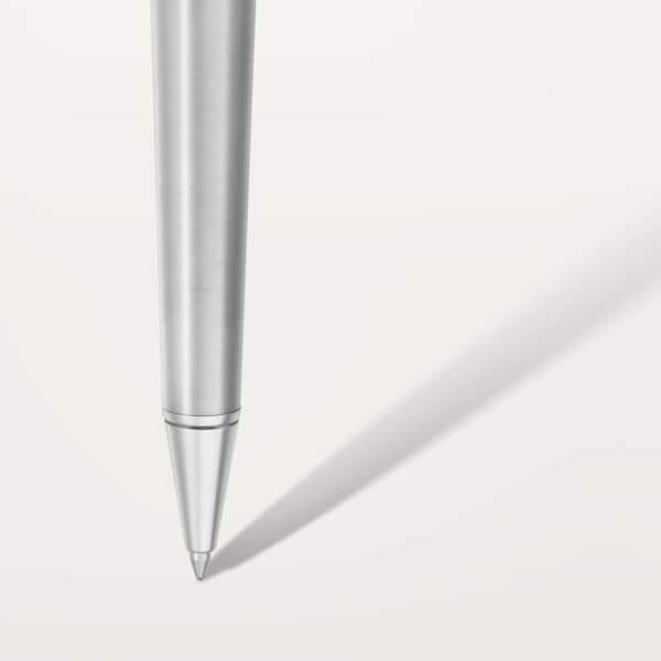 Santos de Cartier ballpoint pen Large model, brushed and engraved striated metal covered with blue PVD, palladium finish