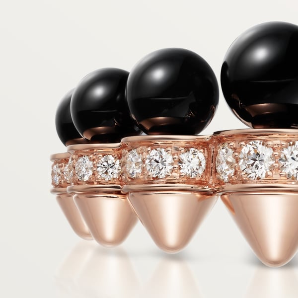 Clash de Cartier戒指 玫瑰金，缟玛瑙，钻石