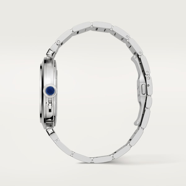 Pasha de Cartier腕表 41 毫米，自动上链机械机芯，精钢，深灰色表盘，可替换式金属表链与皮表带
