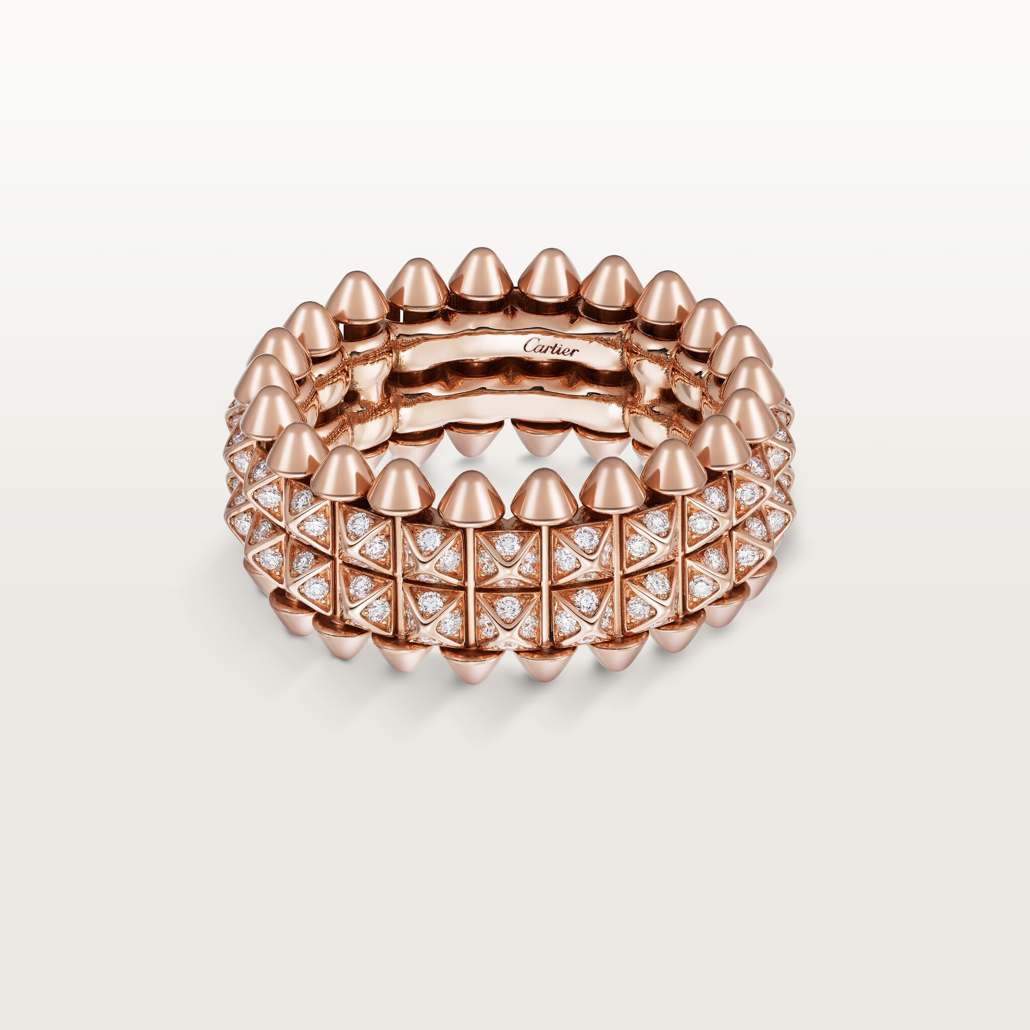 Clash de Cartier ring, double, pavedRose gold, diamond