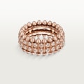 Clash de Cartier ring, double, paved Rose gold, diamond