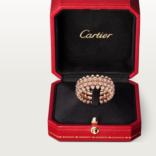 Clash de Cartier戒指 玫瑰金，钻石。