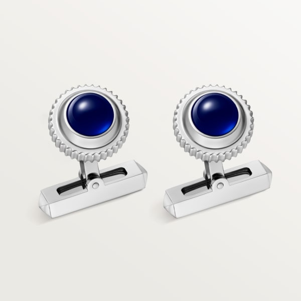 Pasha de Cartier cufflinks Sterling silver, palladium finish, synthetic spinel