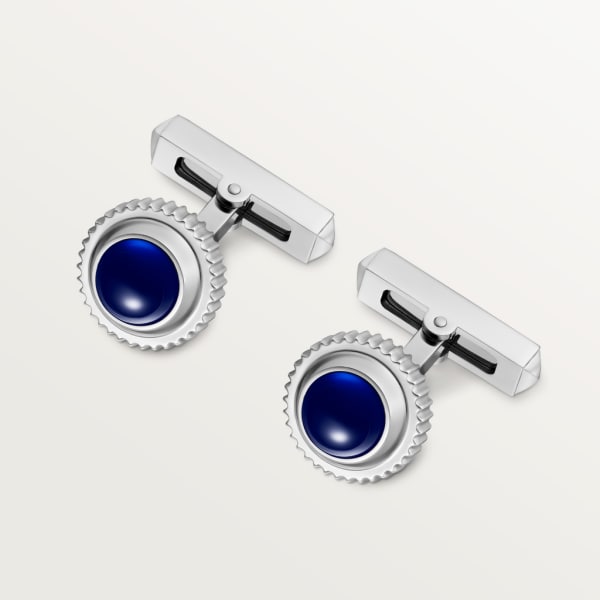 Pasha de Cartier cufflinks Sterling silver, palladium finish, synthetic spinel