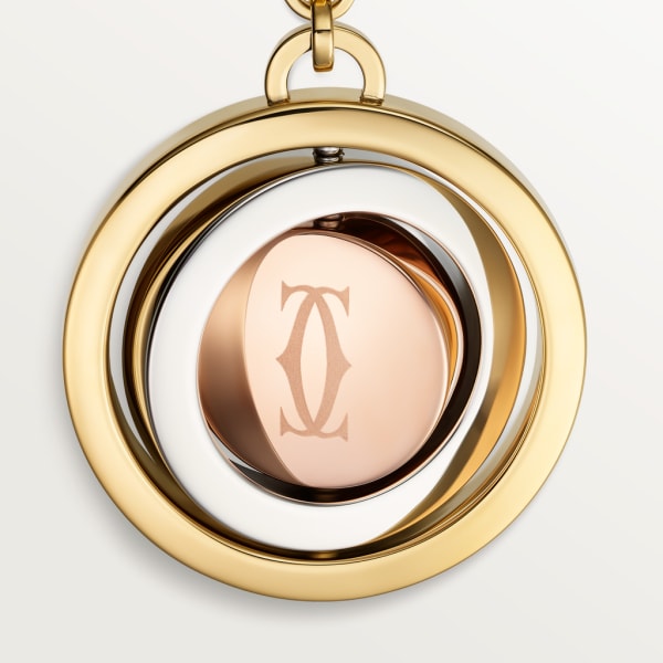 三环装饰钥匙圈 Trinity系列 精钢，镀玫瑰金和镀黄金饰面