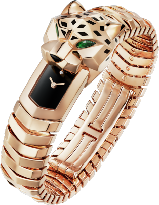 La Panthère de Cartier卡地亚猎豹腕表 38.2毫米表款，石英机芯，玫瑰金，金属表链