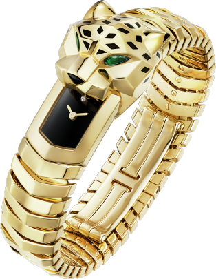 La Panthère de Cartier卡地亚猎豹腕表 38.2毫米表款，石英机芯，黄金，金属表链