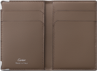 Must de Cartier Small Leather Goods, card holder Graduated taupe calfskin, palladium finish