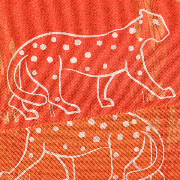 猎豹花园细丝巾 橙色斜纹真丝
