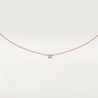 Cartier d'Amour吊坠项链，镶嵌圆形明亮式切割钻石，迷你款 玫瑰金，钻石