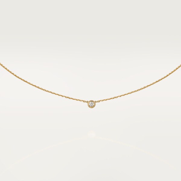 Cartier d'Amour吊坠项链，镶嵌圆形明亮式切割钻石，迷你款 黄金，钻石