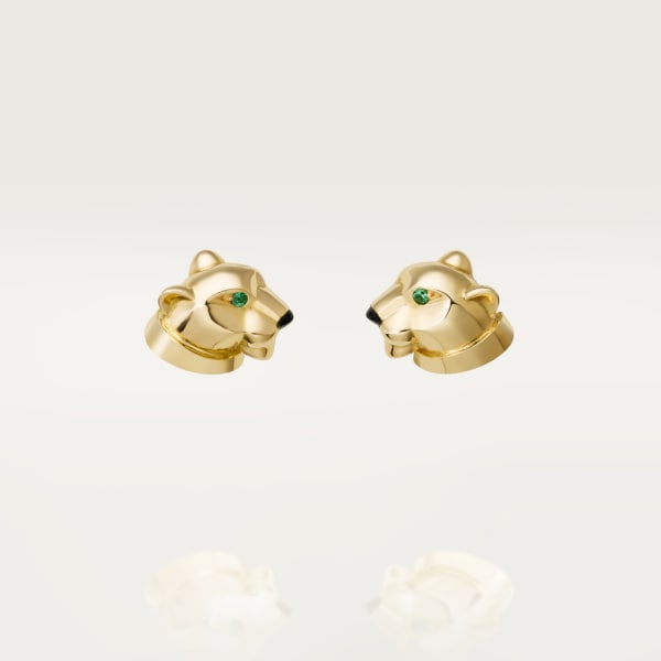 Panthère de Cartier earrings Yellow gold, tsavorite garnets, onyx