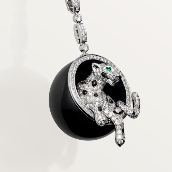 Panthère de Cartier necklace White gold, black nephrite jade, onyx, emerald, diamonds