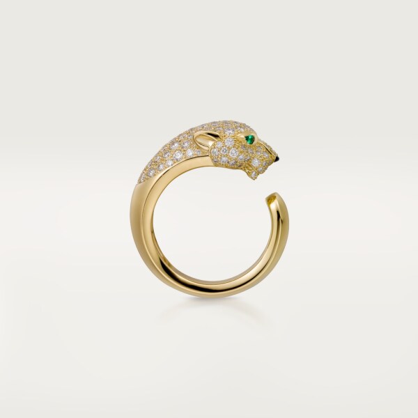 Panthère de Cartier ring Yellow gold, diamonds, emeralds, onyx