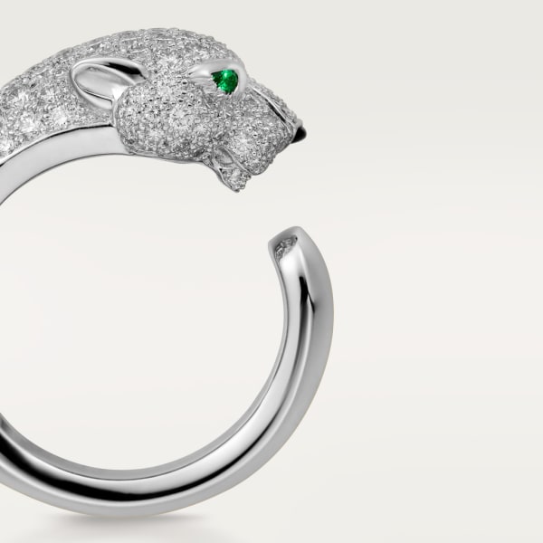 Panthère de Cartier ring White gold, diamonds, emeralds, onyx