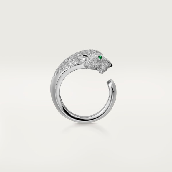 Panthère de Cartier ring White gold, diamonds, emeralds, onyx