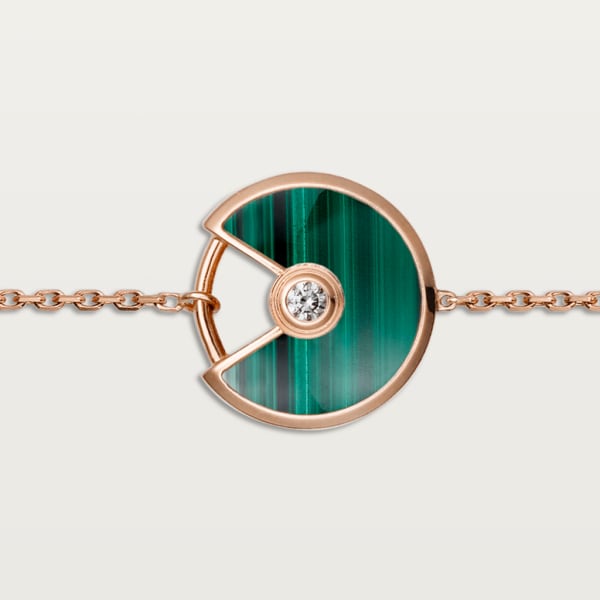 Amulette de Cartier bracelet, XS model Rose gold, malachite, diamond