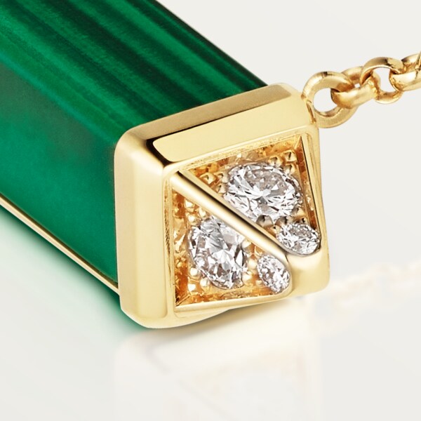 Les Berlingots de Cartier项链中号款 黄金，孔雀石，钻石