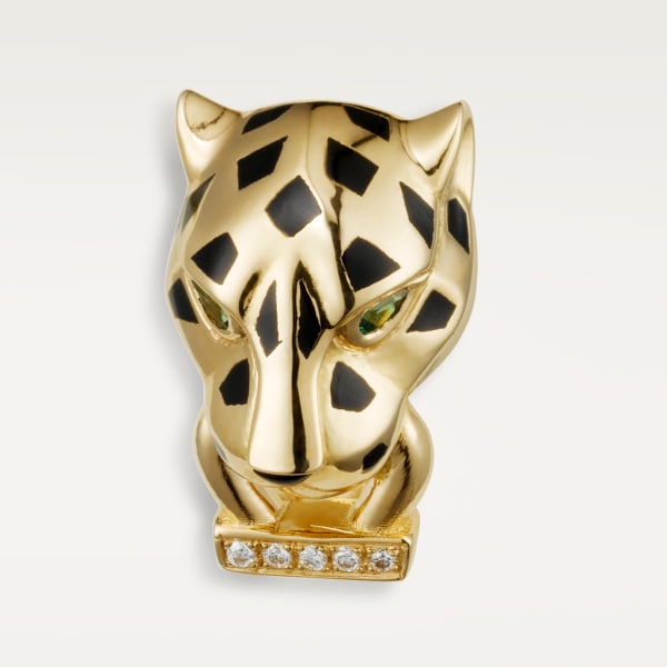 Panthère de Cartier耳环 黄金，亮漆，钻石，沙弗莱石榴石，缟玛瑙