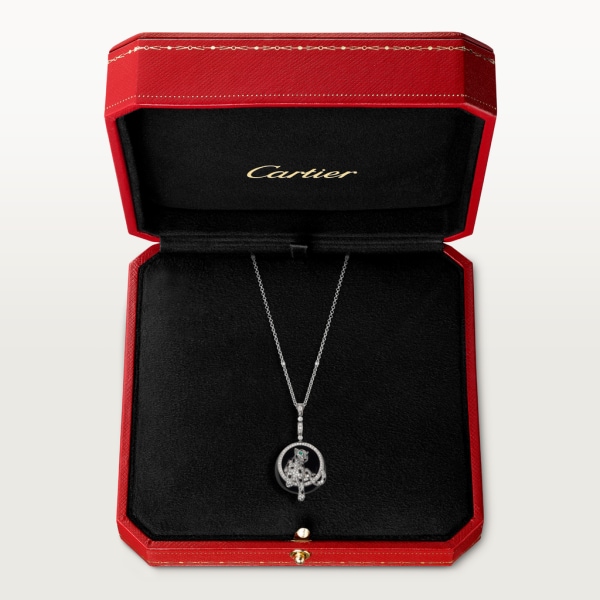Panthère de Cartier项链 白金，黑色软玉，缟玛瑙，祖母绿，钻石