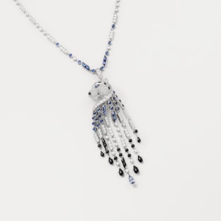 Panthère de Cartier项链 白金，蓝宝石，缟玛瑙，钻石