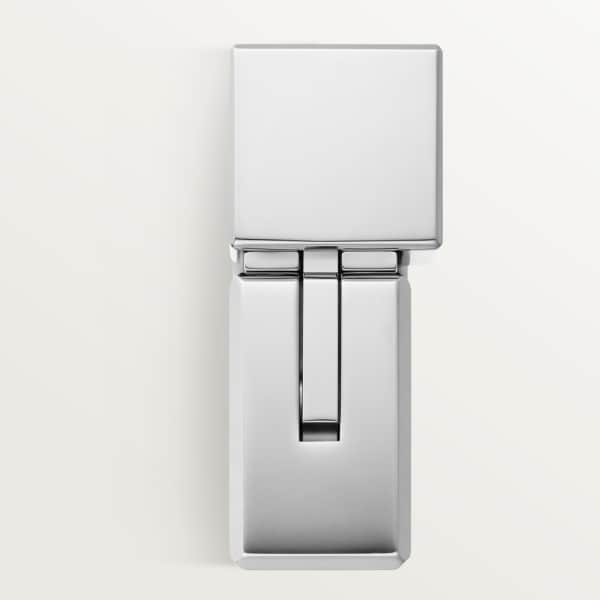 Double C de Cartier logo square lighter with Sunray motif in palladium finish Metal, palladium finish