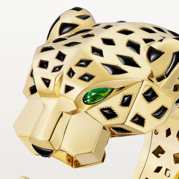 Panthère de Cartier bracelet Yellow gold, onyx, tsavorite garnets