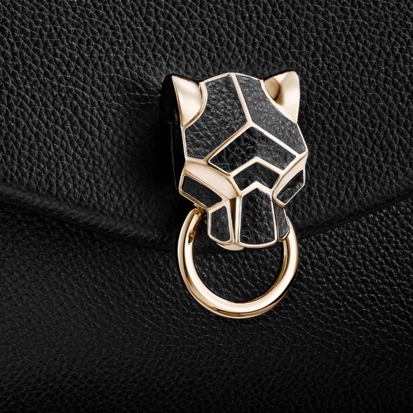 小号链条手袋，Panthère de Cartier卡地亚猎豹系列 黑色小牛皮，镀金饰面