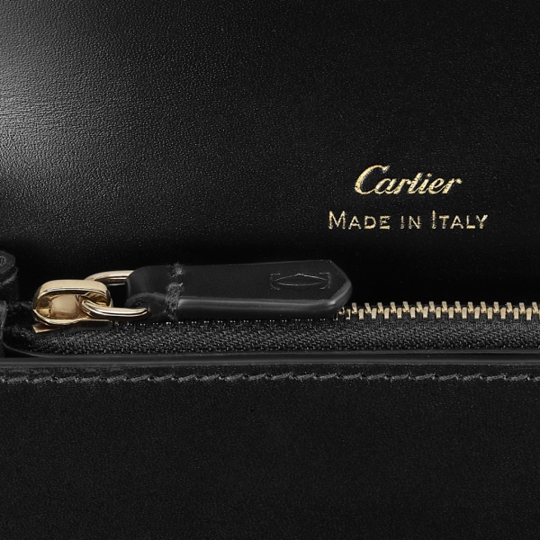 翻盖多卡片夹，C de Cartier系列 黑色小牛皮，金色和黑色珐琅饰面