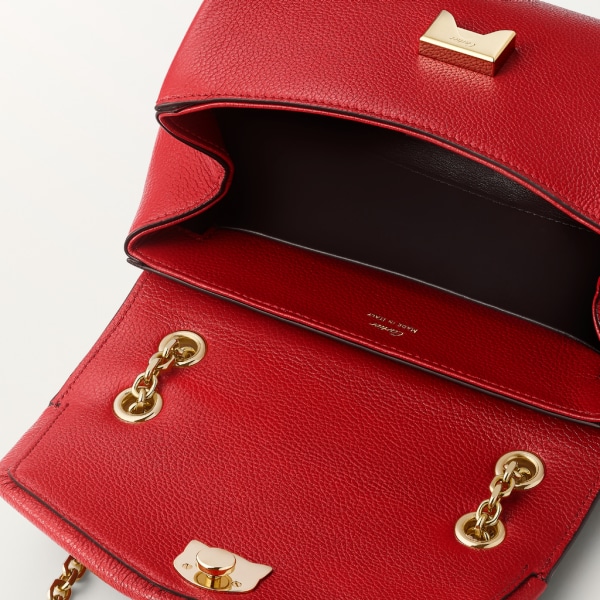 迷你链条手袋，Panthère de Cartier卡地亚猎豹系列 红色小牛皮和镀金饰面