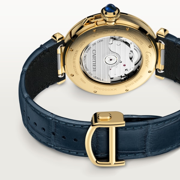Pasha de Cartier腕表 41 毫米，自动上链机械机芯，黄金，可替换式皮表带
