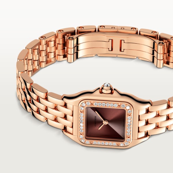 Panthère de Cartier watch Small model, quartz movement, rose gold, diamonds