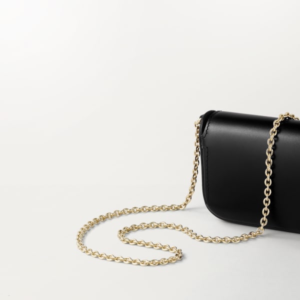 链条手袋，超小号款，C de Cartier系列 黑色小牛皮，金色和黑色珐琅饰面