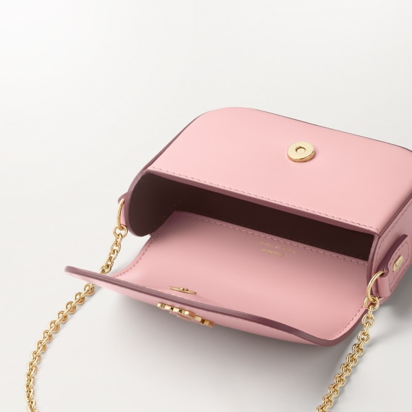 链条手袋，超小号款，C de Cartier系列 淡粉色小牛皮，镀金与淡粉色珐琅饰面
