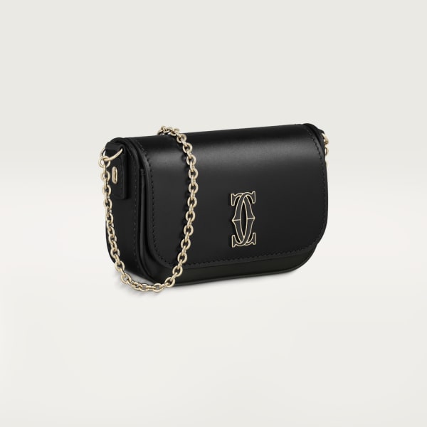 链条手袋，超小号款，C de Cartier系列 黑色小牛皮，金色和黑色珐琅饰面