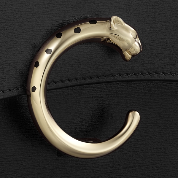 链条手袋，迷你款，Panthère de Cartier卡地亚猎豹系列 黑色小牛皮，镀金和黑色珐琅饰面