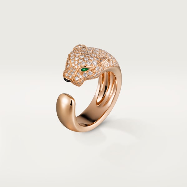 Panthère de Cartier戒指 玫瑰金，钻石，祖母绿，缟玛瑙