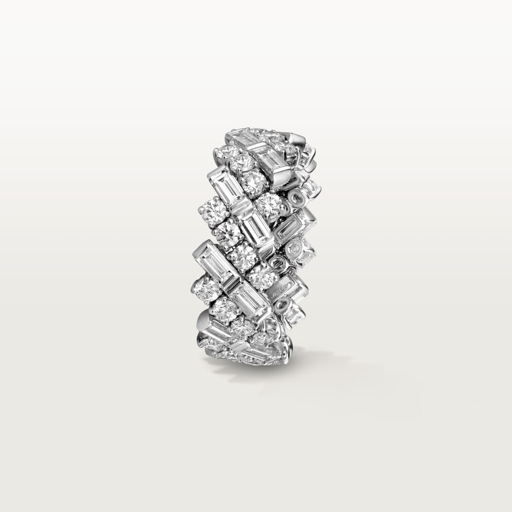 Reflection de Cartier结婚戒指白金，钻石