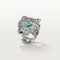 Panthère de Cartier ring, paved White gold, emeralds, onyx, diamonds