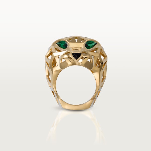 Panthère de Cartier ring Yellow gold, tsavorite garnets, onyx